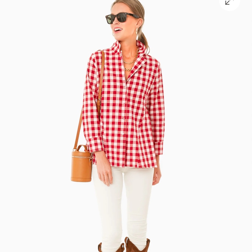 Tuckernuck Pomander Place Apple red Scarlett gingham top